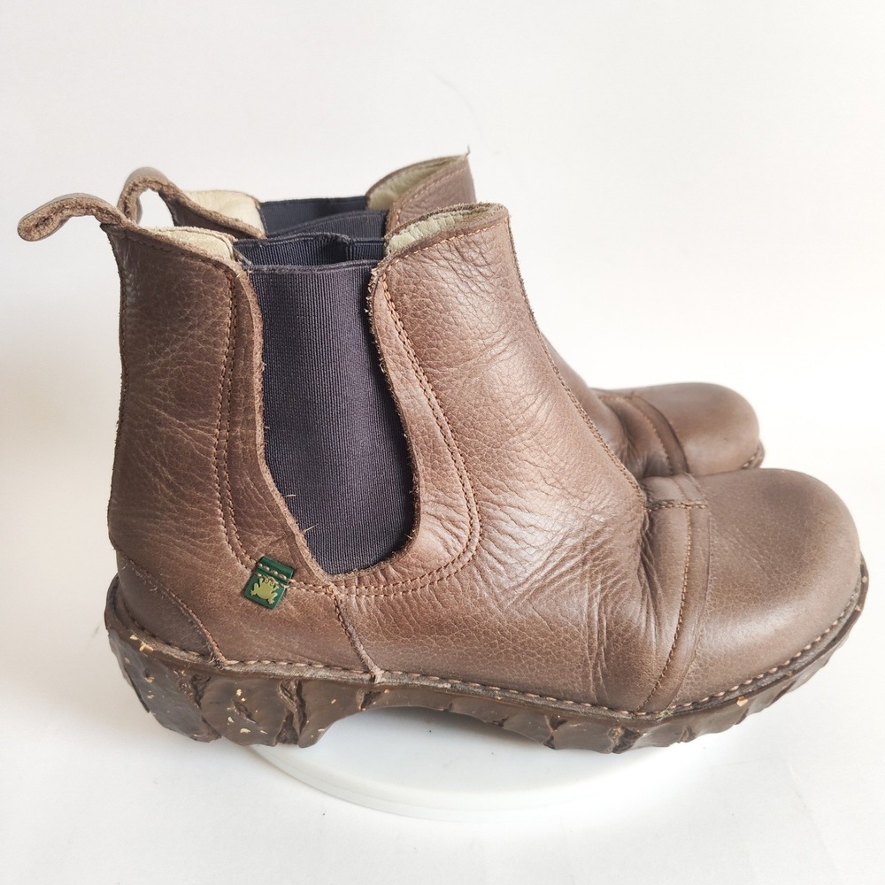 El Naturalista Chelsea Boots Size 8 /38 N158 Yggdrasil Ankle Leather Pull Tab‎